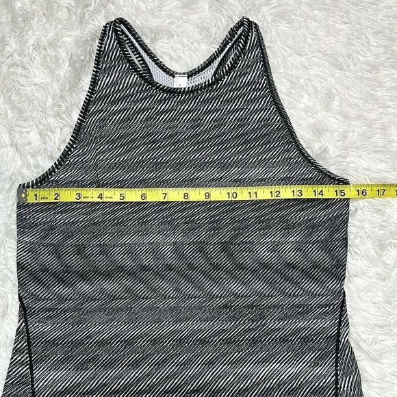 Lululemon Base Pace Ribbed Tank in Time Warp Alpine White Black Size 8 Rare - Picture 3 of 12